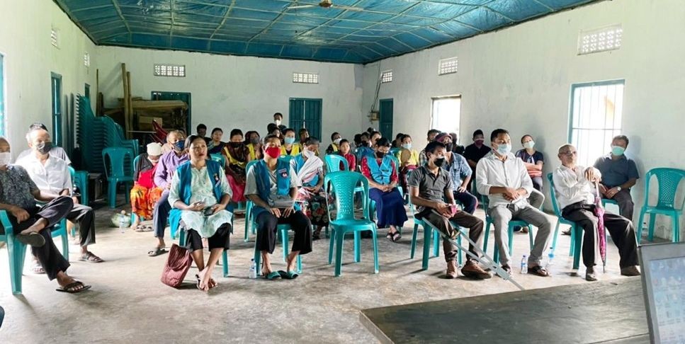 A section of the gathering attending the awareness cum special vaccination drive for Persons with Disabilities (PWDs) held at New Jalukie Council Hall on June 17. (DIPR Photo) 